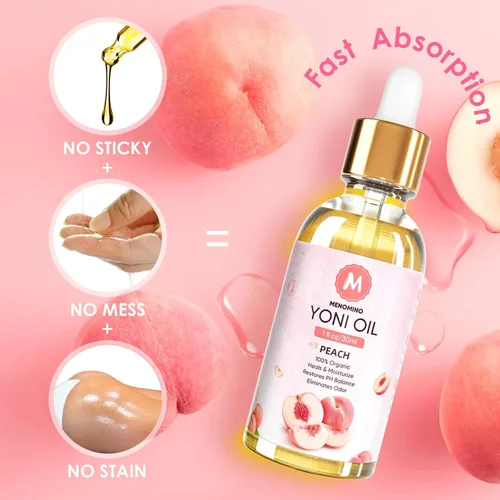 Miniatura 6 de Paquete de 2 aceite Yoni para mujeres, producto orgánico de cuidado femenino de melocotón, aceite esencial de Yoni 100% natural, 1 fl oz/1.0 fl oz/pc
