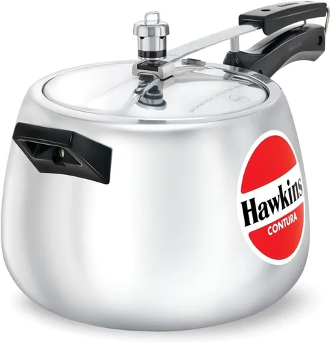 Hawkins Olla de presión Contura de 6.5 litros, con tapa interior Handi, plateada (HC65)