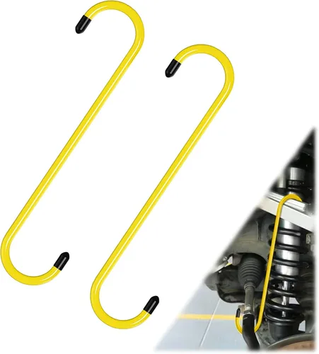 Miniatura 9 de 2 ganchos para pinzas de freno con puntas de goma, acero duradero, herramientas automotrices a prueba de óxido para frenado, eje, suspensión