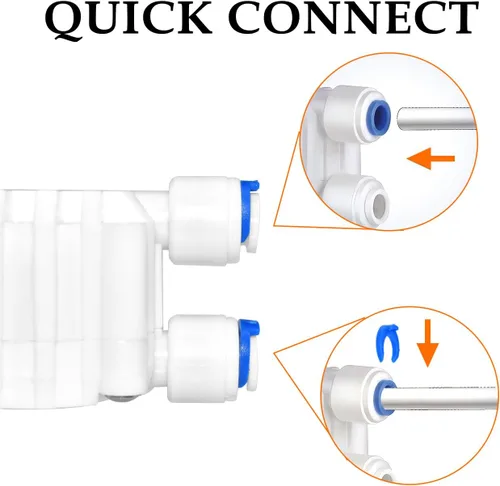 Miniatura 4 de Válvula de cierre automático de tubo de 1/4 de pulgada, con accesorios de conexión rápida, para sistema de filtro de agua de ósmosis inversa RO