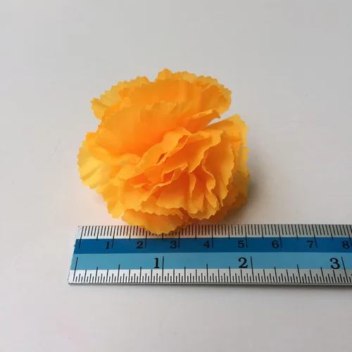 Miniatura 2 de 50 flores de tela artificial de caléndula falsa (naranja dorado)