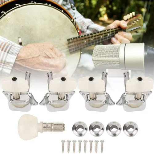 Miniatura 4 de Clavijas de afinación de banjo, máquina semicerrada para músicos principiantes practican rendimiento