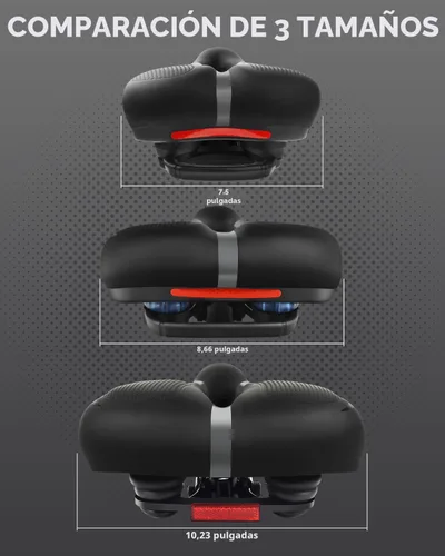 Miniatura 3 de Reemplazo de asiento de bicicleta, asiento de bicicleta para hombres y mujeres, cómodo sillín de bicicleta ancho con espuma viscoelástica acolchada