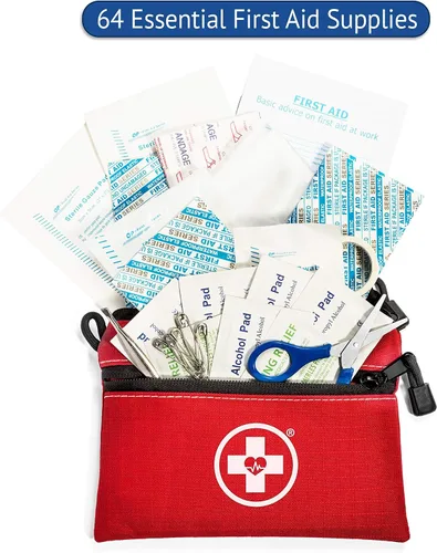 Miniatura 3 de Swiss Safe Kit de primeros auxilios 2 en 1 para automóvil, viajes y hogar, negocios – Mini kit adicional para ayuda de emergencia médica