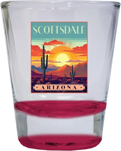 Miniatura 7 de Scottsdale Arizona Design C Souvenir - Vaso de chupito redondo de 1.5 onzas, color azul, paquete de 2