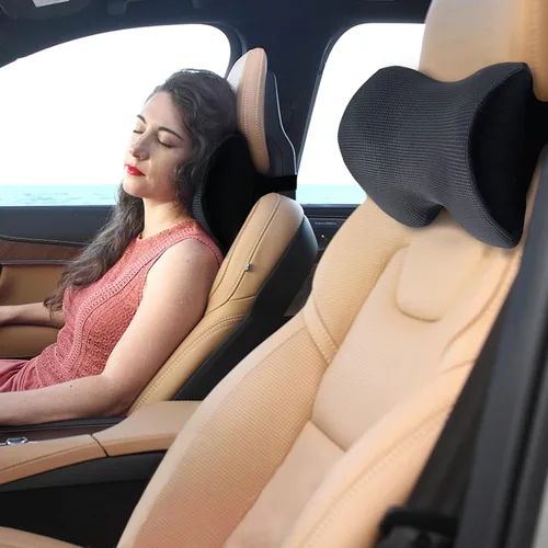 Miniatura 10 de Almohada realmente útil para reposacabezas de coche, almohada para el cuello del coche para dormir con correa ajustable, 100% espuma viscoelástica