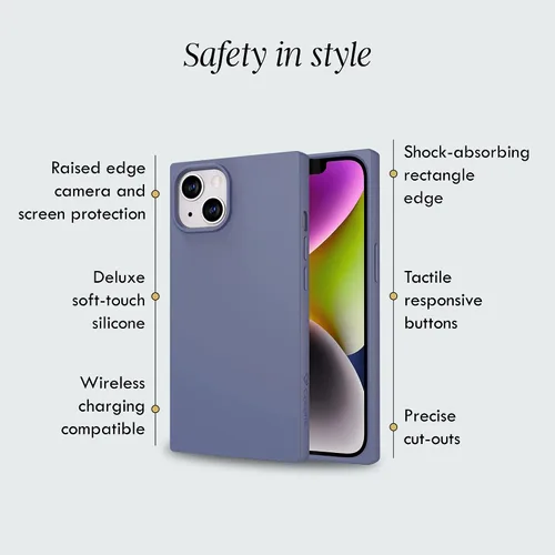 Miniatura 3 de COCOMII Funda rectangular para iPhone 14 Plus/15 Plus, compatible con MagSafe, silicona de acero mate Gris (Slate Gray)