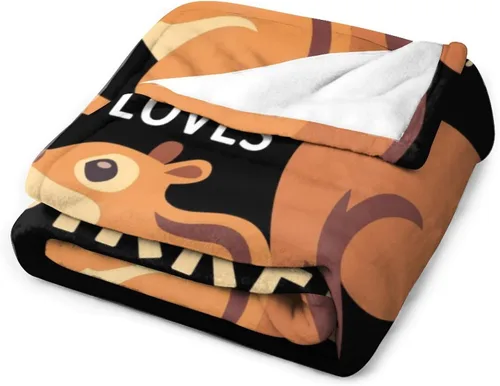 Miniatura 7 de Manta de ardilla para regalo, 30 x 40 pulgadas, bonita manta para niñas y niños, manta negra de felpa suave y mullida para sofá, oficina