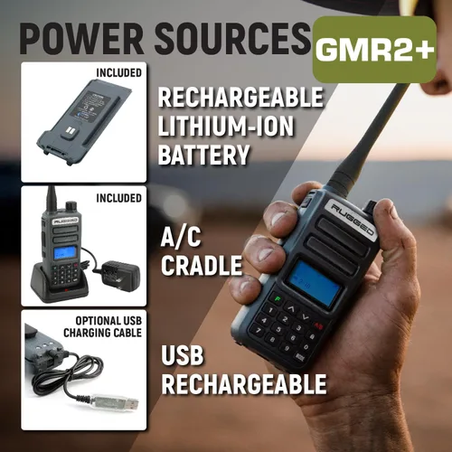 Miniatura 5 de Rugged Radios GMRS - Radio de mano bidireccional Walkie Talkie para senderismo, camping, aterrizaje todoterreno, cuenta con canales meteorológicos