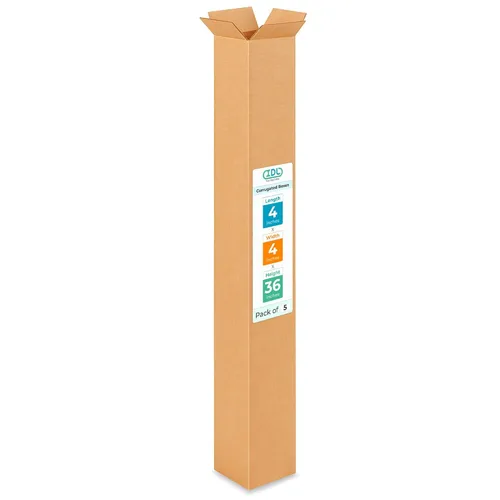 Miniatura 159 de IDL Packaging Paquete de 5 cajas de envío altas de 8 x 8 x 48 pulgadas, extra resistentes de 200 libras frente a caja regular, cajas de mudanza