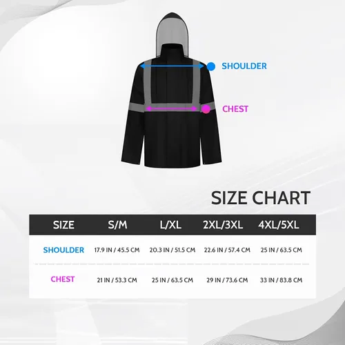 Miniatura 46 de TCCFCCT Chaqueta de lluvia de alta visibilidad para hombre, impermeable, abrigo de lluvia de alta visibilidad para hombres y mujeres con capucha