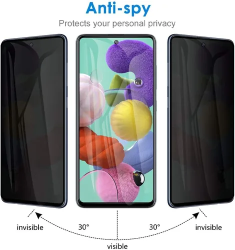 Miniatura 8 de [Paquete de 2] para Samsung Galaxy S20 FE / A53 / A52 / A51 Protector de pantalla de privacidad de vidrio templado antiespía