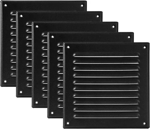 Miniatura 27 de Vent Systems - Cubierta de rejilla de ventilación de aire de alero rectangular de metal negro de 3 x 10 pulgadas (interior), deflector