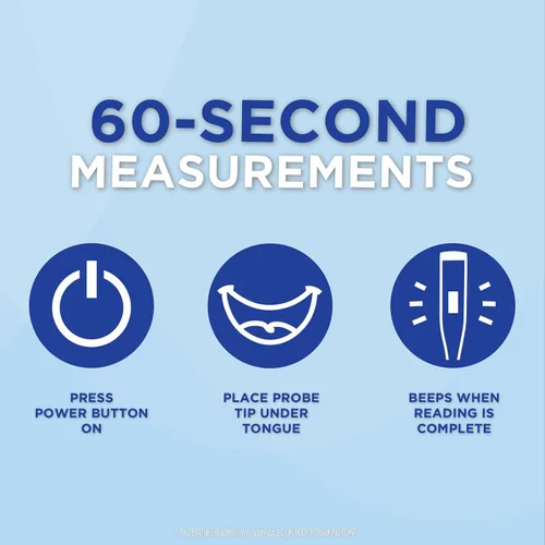 Miniatura 3 de Veridian Healthcare Termómetro digital Lectura de 60 segundos Mediciones Fahrenheit Punta Rígida Alerta de fiebre Garantía de un año