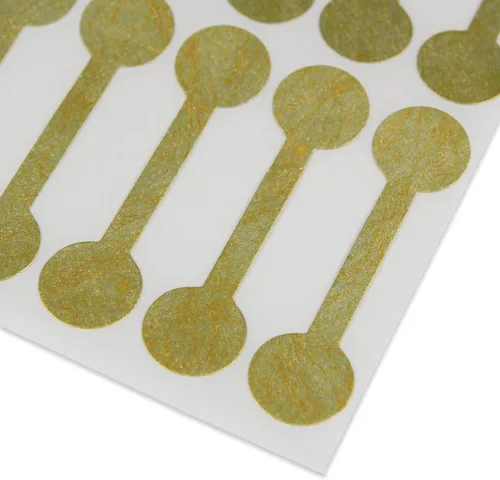 CuteBox - Etiquetas de reparación de joyas, precio e identificación, 500 unidades, barra larga dorada, autoadhesiva para anillos, pulseras, 500PCS