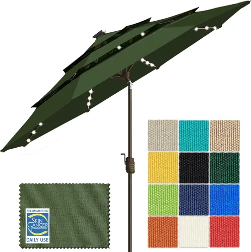 Miniatura 17 de EliteShade - Sombrilla solar de 9 pies / 2.74 metros, con 80 luces LED para patio, mesa al aire libre, con ventilación y cubierta que no se decolora