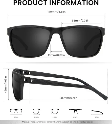 Miniatura 3 de Gafas de sol polarizadas para hombre, gafas de sol clásicas para mujer, protección UV para pesca, conducción, golf