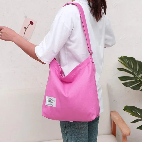 Miniatura 118 de Covelin - Bolsa de hombro informal de lona para mujer, estilo bohemio y retro, bolsa de mano, bolso cruzado, tamaño grande