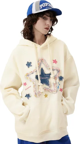 Miniatura 6 de Aelfric Eden Sudaderas con capucha de gran tamaño para mujer, con estampado de estrellas, de vellón, unisex, con bolsillo