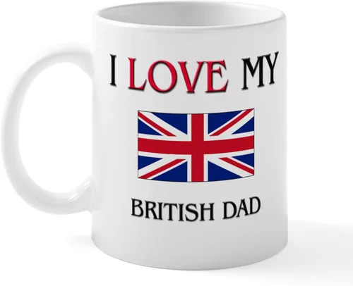 Miniatura 70 de CafePress Born American, British By Hea Taza de café de cerámica de 11 oz (11.0 fl oz)