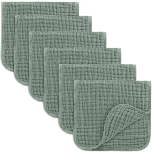 Miniatura 30 de Comfy Cubs - Paquete de 6 paños de muselina para eructos, 20 x 10 pulgadas, grandes, de 6 capas, 100 % algodón ultra absorbente para babeo