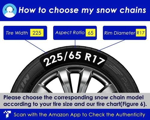 Miniatura 5 de Snow-Chains - Cadena de tracción de neumáticos de 1 minuto de ajuste rápido, fácil instalación, portátil, reutilizable, universal, cadena
