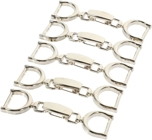 Miniatura 10 de EXCEART 5 dijes de cadena para zapatos con hebilla de cinturón para zapatos, mochila, ropa, bolsa, correa de metal, hebillas doradas Dorado