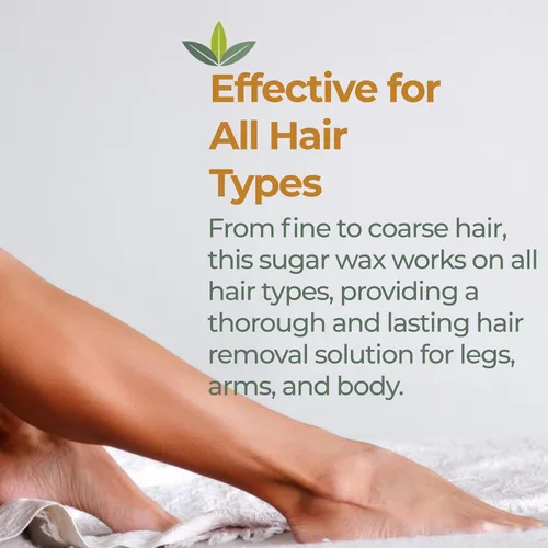 Miniatura 8 de Nature's Sugar Paquete de depilación de cera de azúcar natural vegana apta para principiantes para hombres y mujeres - Pasta de azúcar para todo
