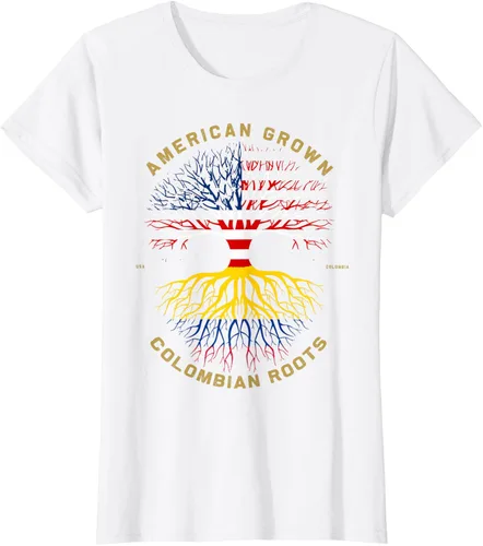 Miniatura 17 de Camiseta de regalo con la bandera de Estados Unidos con árbol de raíces colombianas