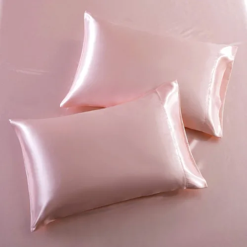 Miniatura 3 de SiinvdaBZX Juego de sábanas de satén de 3 piezas tamaño individual, ultra sedosas, suaves, de satén rosa rubor con bolsillo profundo, 1 sábana Rosa