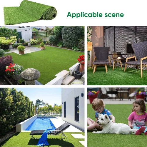 Miniatura 6 de Alfombra de césped artificial para mascotas, 15 x 30 pies, altura del pelo de 1.38 pulgadas, césped sintético de alta densidad, para interiores