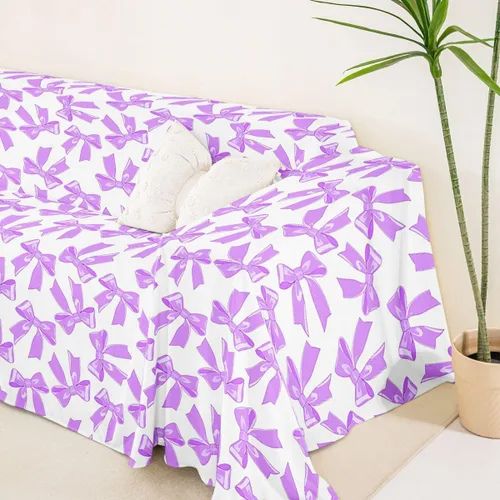 Miniatura 5 de Erosebridal Fundas de sofá con lazo de princesa de 71 x 91 pulgadas, fundas de sofá con lazo de lazo, protector de sofá de princesa