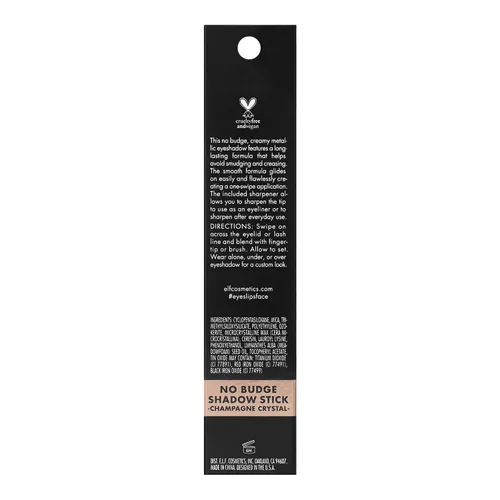 Miniatura 5 de e.l.f. No Budge Shadow Stick, sombra de ojos en barra crema de larga duración para alto pigmento, color metálico, vegano y libre de crueldad