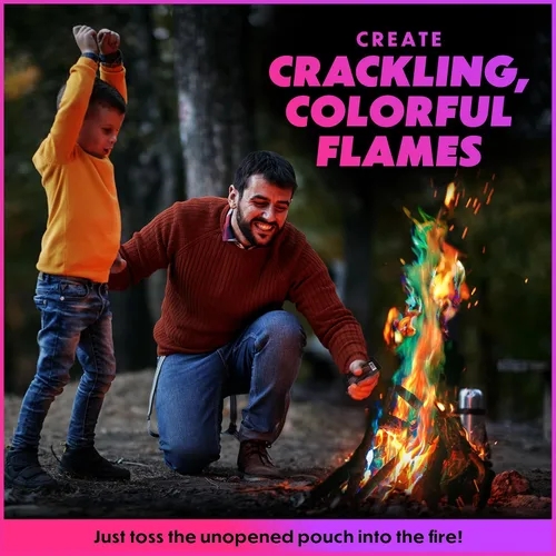 Miniatura 2 de Paquetes de Color de Fuego Magical Flames (Paquete de 5), Fuego Multicolor Vibrante para Hogarejos, Fogatas, Hogueras y Chimeneas - Accesorios