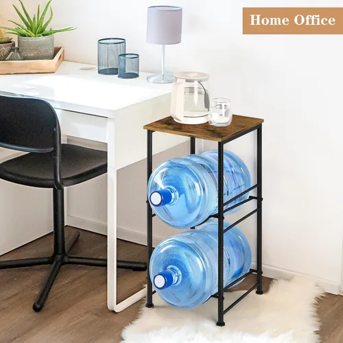 Miniatura 7 de Soporte para jarra de agua de 5 galones, dispensador de agua con estante superior, estante de almacenamiento para jarra de agua de 5 galones
