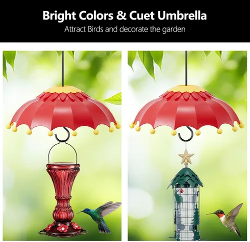 Miniatura 4 de Baffle para comedero de pájaros, cúpula de lluvia con 3 ganchos, adecuado para comederos de colibríes y comederos de aves silvestres, foso