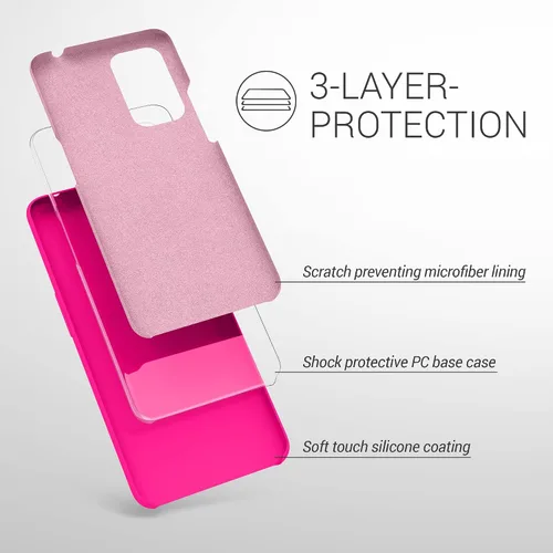 Miniatura 2 de kwmobile Funda compatible con OnePlus 9 (versión EU/NA) - Funda de silicona TPU con acabado suave - Rosa neón