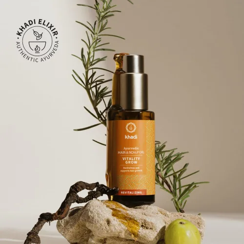 Miniatura 3 de khadi Aceite para el cabello VitalityGrow – Romero para más volumen y crecimiento del cabello – contra la caída del cabello – 100% natural, herbal