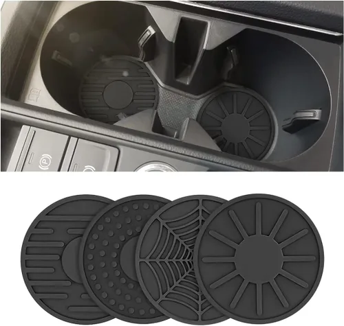 Paquete de 4 posavasos para automóvil para portavasos, 2.68 pulgadas, inserto de copa de silicona antideslizante para automóvil, alfombrillas de