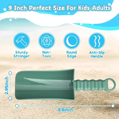 Miniatura 2 de Boost - Juego de palas de arena de playa de 9 pulgadas, pala de playa con mango antideslizante, herramienta de jardín para niños y adultos, kit