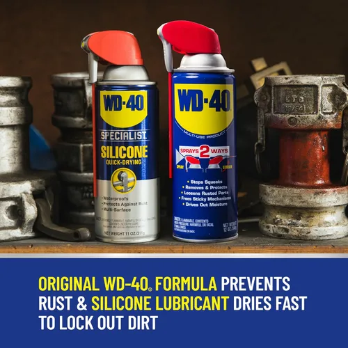 Miniatura 2 de WD-40 - Paquete combinado de lubricante de silicona multiuso y especialista, aerosoles inteligentes de paja de 2 maneras, fórmula original de 12