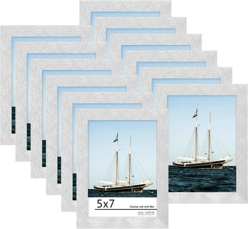 Miniatura 72 de Picrit - Juego de 12 portarretratos de 4 x 6 pulgadas, para fotos de 3.5 x 5 con paspartú o 4 x 6 pulgadas sin paspartú, marcos para colgar