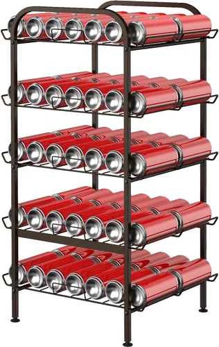 Miniatura 6 de smusei Organizador vertical para botellas de agua de 5 niveles, estante de almacenamiento de metal, dispensador de bebidas de gran capacidad