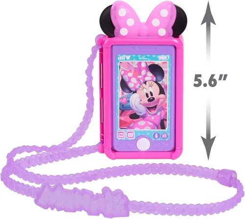 Miniatura 5 de Just Play - Juego de teléfono celular Disney Junior Minnie Mouse Chat with Me Pretend Play, luces y sonidos, juguetes para niños a partir de 3 años