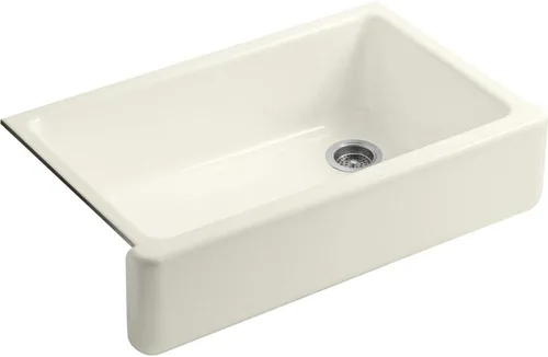 Miniatura 59 de KOHLER Whitehaven® K-6427-42 - Fregadero de cocina empotrado de 35-3/4 pulgadas, autorecortable, Smart Divide, Grande/Mediano con Delantal alto