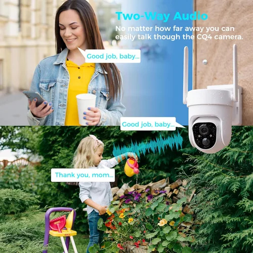 Miniatura 6 de Cámara de seguridad solar inalámbrica Vicohome 2CQ4 2K AI para exteriores, cámara alimentada por batería, visión nocturna a color, audio