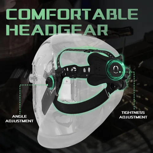 Miniatura 9 de 1/1/1/1 Casco de soldadura con oscurecimiento automático de visualización amplia, color real, funciona con energía solar, con sombra ancha