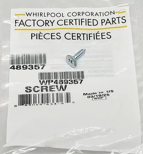 Miniatura 2 de WP489357 Tornillo de manija de puerta de refrigerador/congelador - Nuevo - OEM original - AM 2-4-2 - EA250614