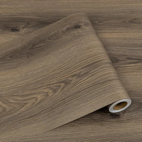Miniatura 13 de Azulejos de suelo de despegar y pegar: rollo de 11.8x137.8 pulgadas con textura de grano de madera, pisos de vinilo autoadhesivos e impermeables sin