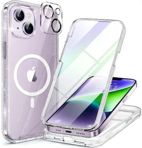 Miniatura 72 de Miracase Funda para iPhone 13 de 6.1 pulgadas, [sin burbujas] funda de teléfono de cuerpo completo con pantalla de vidrio completa integrada, sin